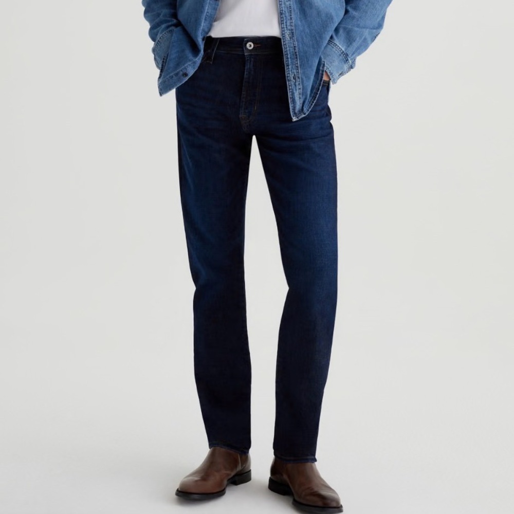 NWT AG Adriano Goldschmied Men's Deep Indigo Straight Jeans 40x32
